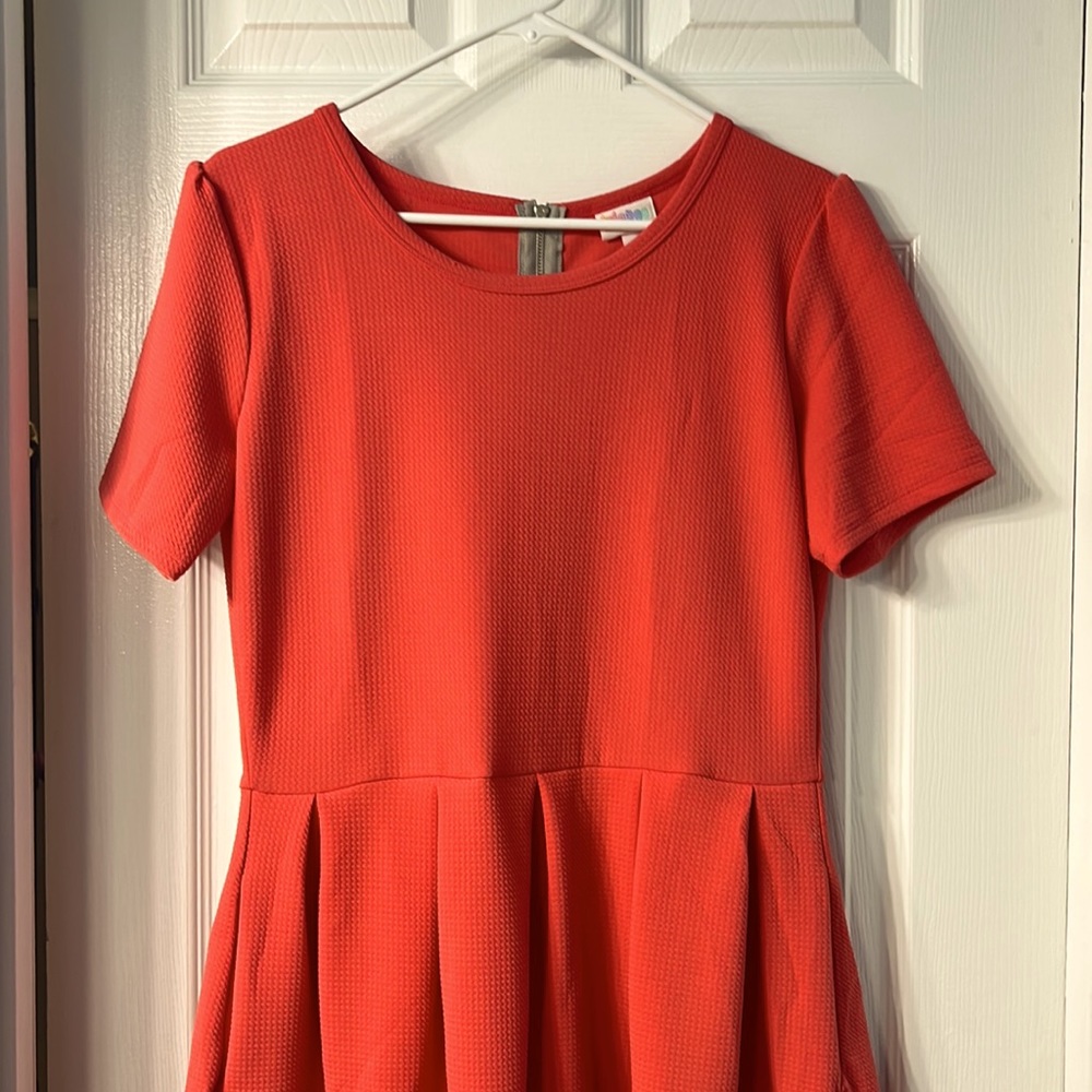 Color block dress orange/pink and blue